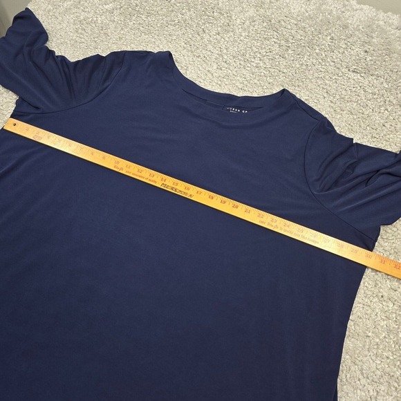Susan Graver Top Women 4X Tunic Blue Liquid‎ Knit 3/4 Sleeve Mature Career - Picture 8 of 11